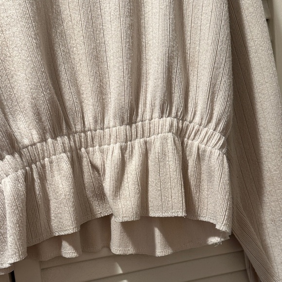 Zara Cream Ribbed Knit Sweater - Picture 3 of 4